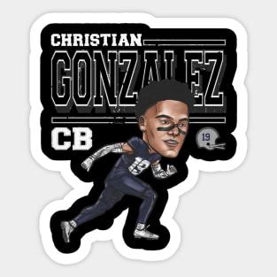 Christian Gonzalez New England Cartoon Sticker